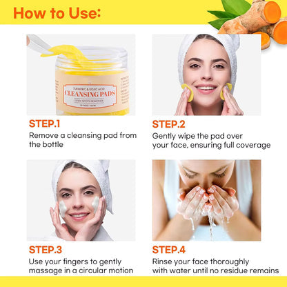 Kojic Buy 1 Get 1 Free Turmeric & Kojic Acid (60×2) Cleansing Pads  (100% Geniuan)