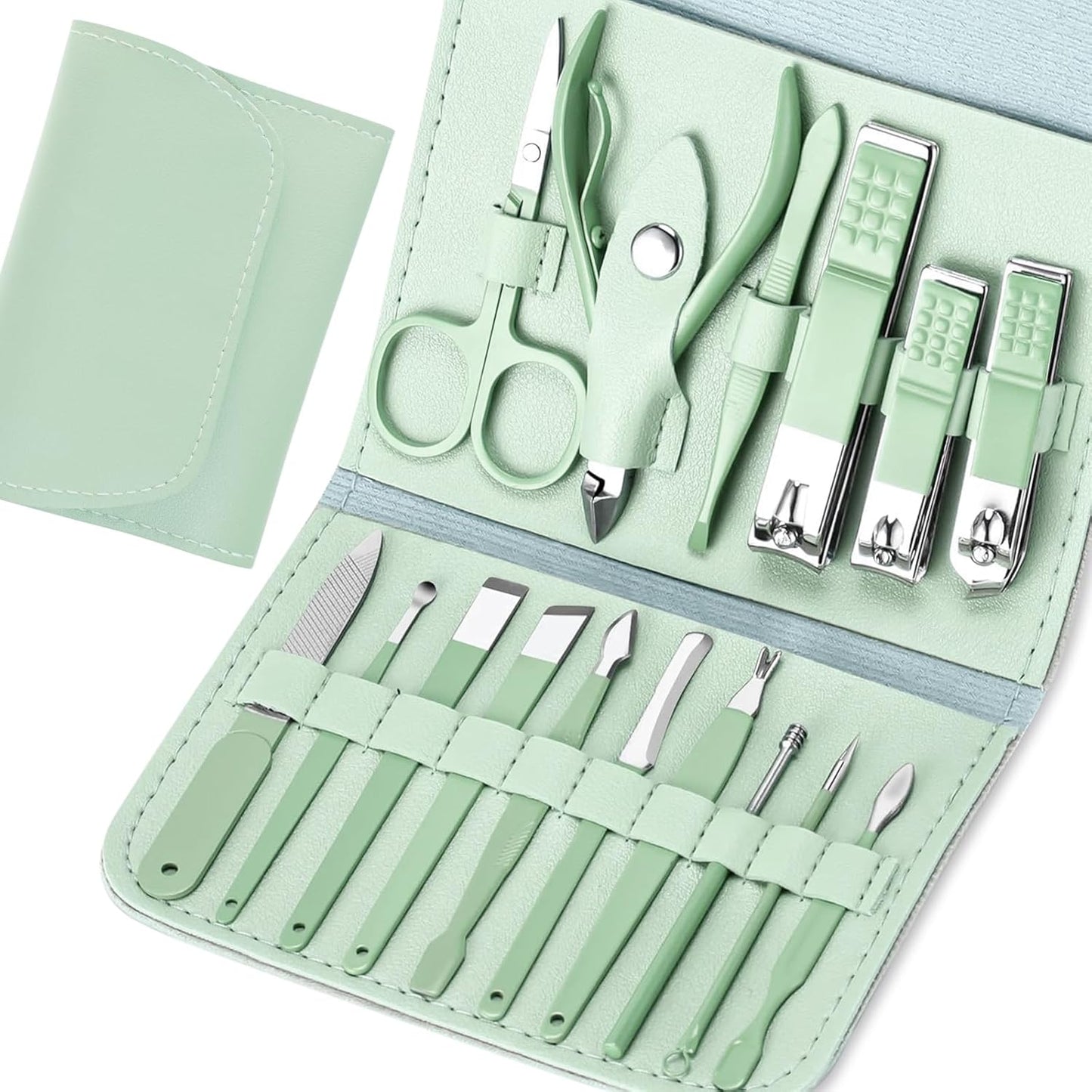 Manicure Pedicure Kit Nail Clippers 16 in 1 Professional Stainless Steel Cuticle trimmer Grooming Kit for Men Women