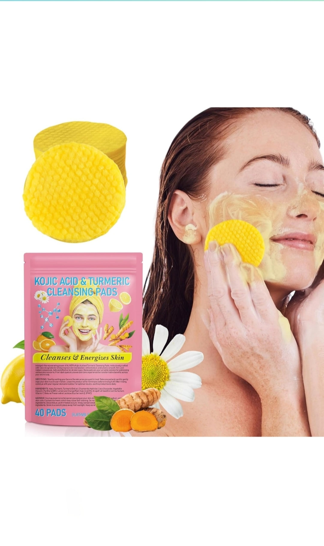 Kojic Buy 1 Get 1 Free Turmeric & Kojic Acid (60×2) Cleansing Pads  (100% Geniuan)