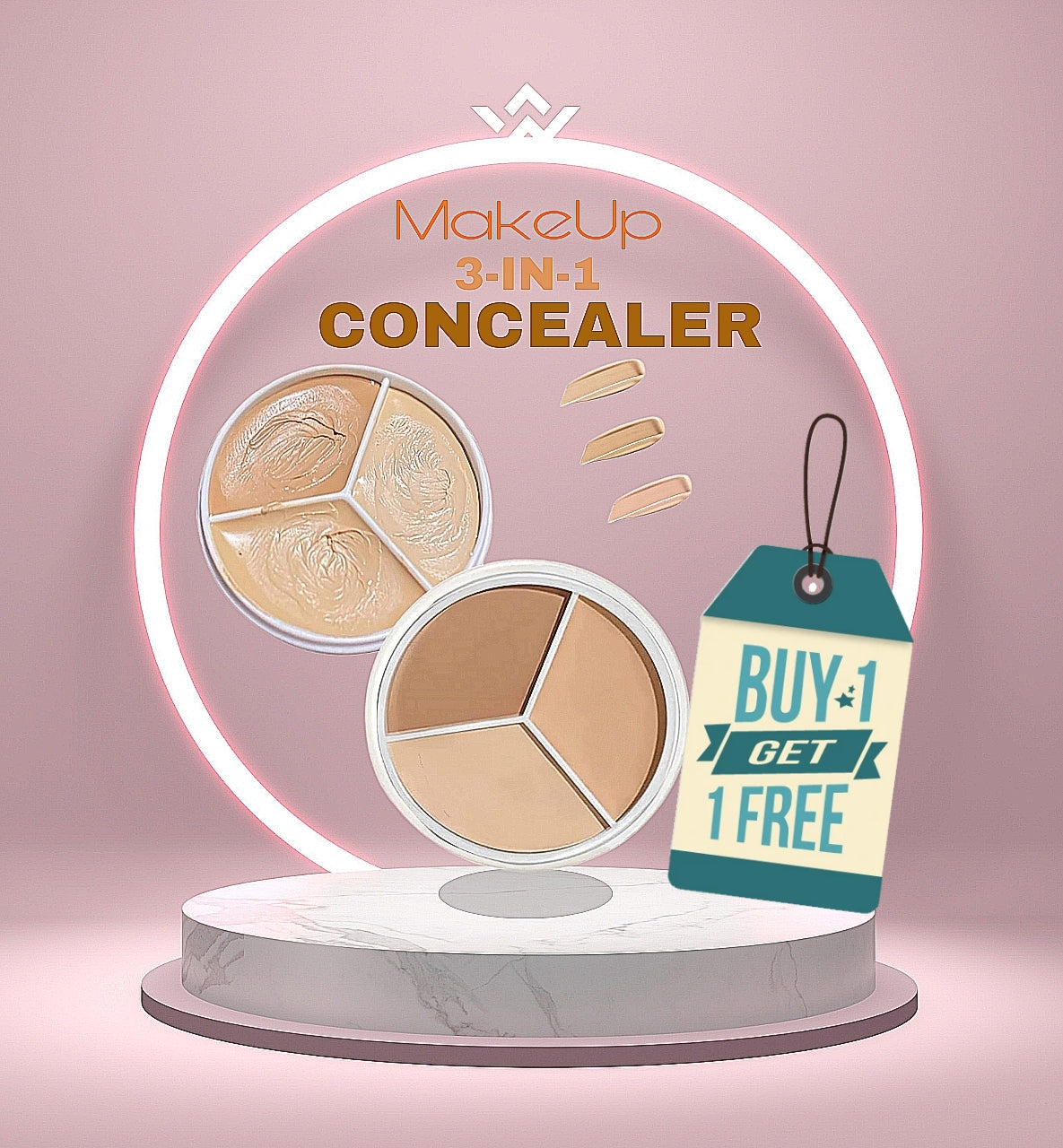 T FIT Buy 1 Get 1 Free, Cover Up All Pro Concealer | 3 in 1 concealer palette Full coverage