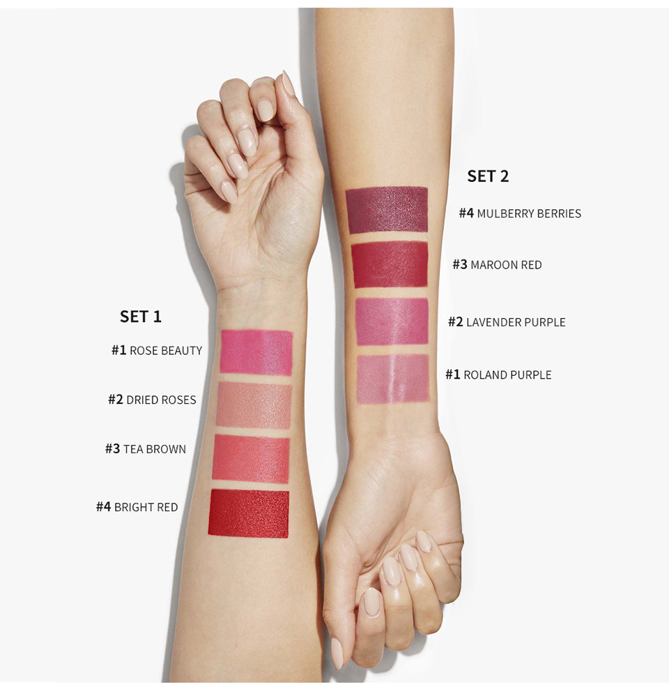 4-Shade Lip Tint Set – Waterproof & Long-Lasting
