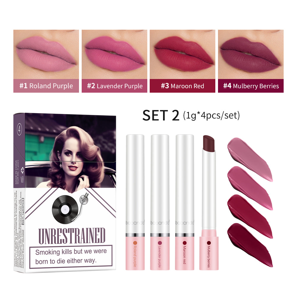 4-Shade Lip Tint Set – Waterproof & Long-Lasting